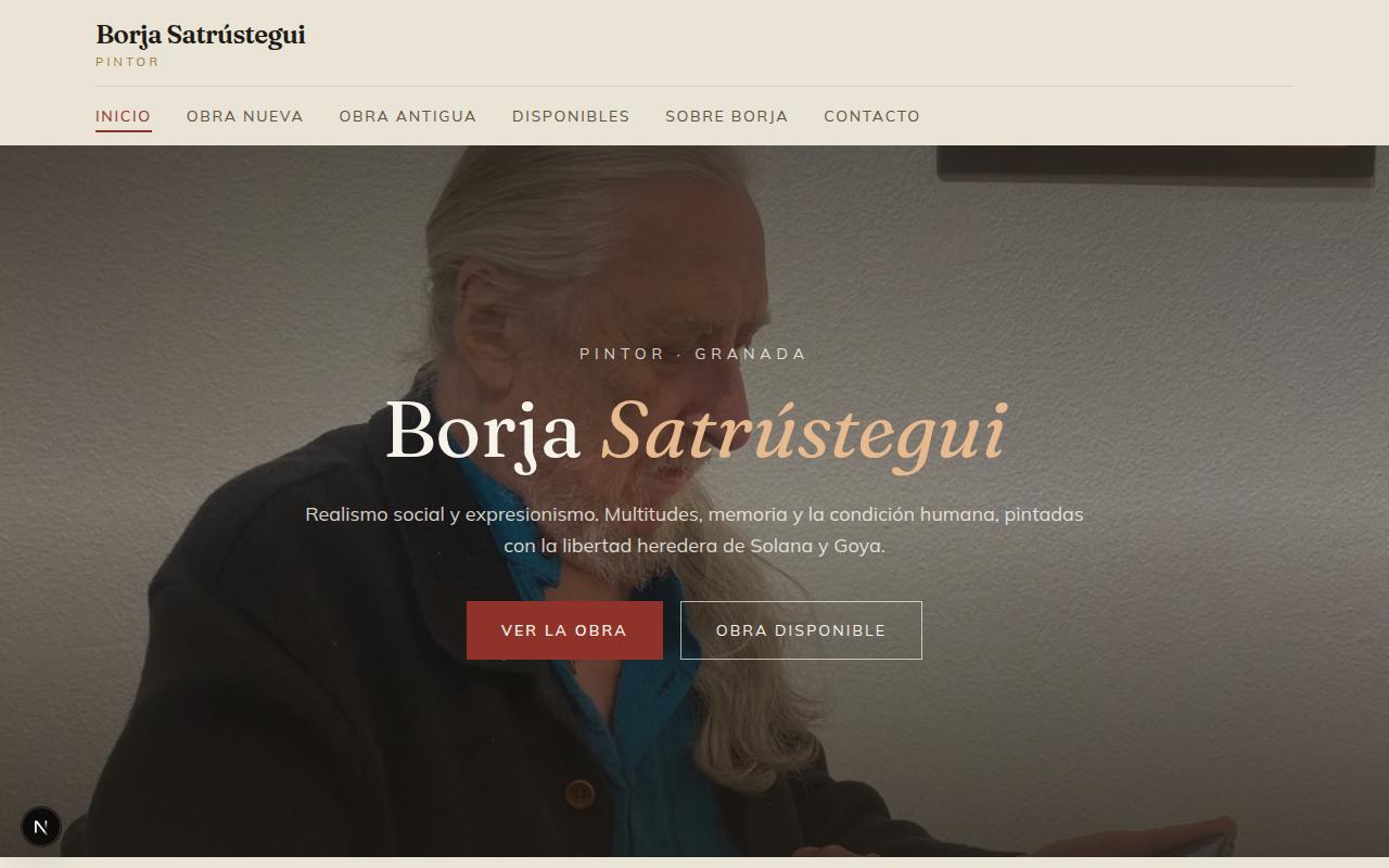 Portada de la web del pintor Borja Satrústegui